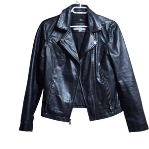 MARC New York Andrew Marc  biker soft leather jacket color black size medium